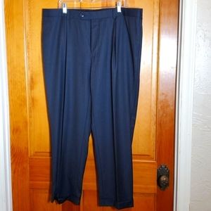 BROOKS BROTHERS W40 GREY PINSTRIPE PLEATED FRONT PANTS